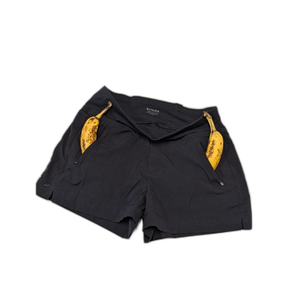 Athleta Trekkie North Short Zip Pockets Nylon Black Women's 8